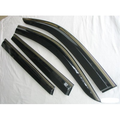 Дефлектори вікон з хром молдингом Honda Pilot 2016+ Дефлектори вікон з хром молдингом Honda Pilot 2016+