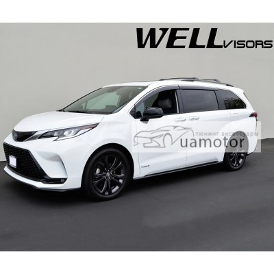 Дефлектори вікон з хром молдингом Toyota Sienna 2021+ Wellvisors