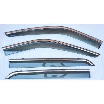 Дефлектори вікон з хром молдингом Nissan Kicks Дефлектори вікон з хром молдингом Nissan Kicks