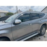 Дефлектори вікон з хром молдингом Mitsubishi Pajero Sport 2015+ Дефлектори вікон з хром молдингом Mitsubishi Pajero Sport 2015+