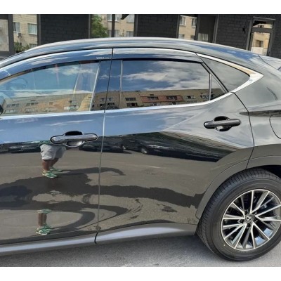 Дефлектори вікон з хром молдингом Lexus NX 2022+ Wellvisors
