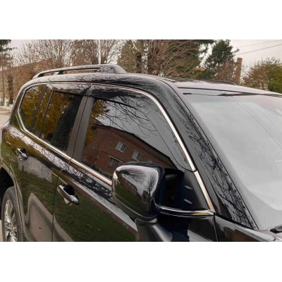 Дефлектори вікон з хром молдингом Land Cruiser 300 Wellvisors Дефлектори вікон з хром молдингом Land Cruiser 300 Wellvisors