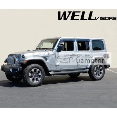 Дефлектори вікон Jeep Wrangler 2018+ WellVisors 