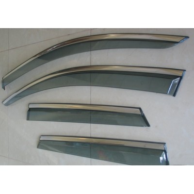 Дефлектори вікон з хром молдингом Renault Captur 2013-2019 Дефлектори вікон з хром молдингом Renault Captur 2013-2019