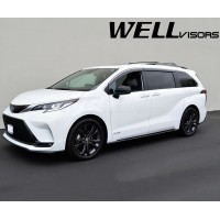 Дефлектори вікон з хром молдингом Toyota Sienna 2021+ Wellvisors Дефлектори вікон з хром молдингом Toyota Sienna 2021+ Wellvisors