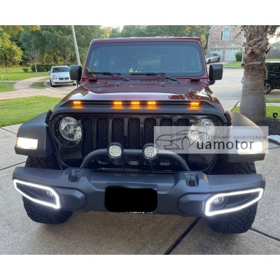 Дефлектор капота AVS Led Jeep Wrangler 2018+