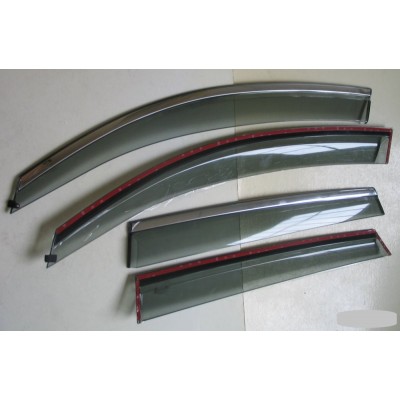 Дефлектори вікон з хром молдингом Audi Q5 2008-2016 Дефлектори вікон з хром молдингом Audi Q5 2008-2016