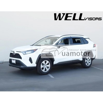 Дефлектори вікон з хром молдингом Toyota Rav4 2019+ Wellvisors