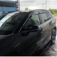 Дефлектори вікон з хром молдингом Toyota Rav4 2019+ Дефлектори вікон з хром молдингом Toyota Rav4 2019+
