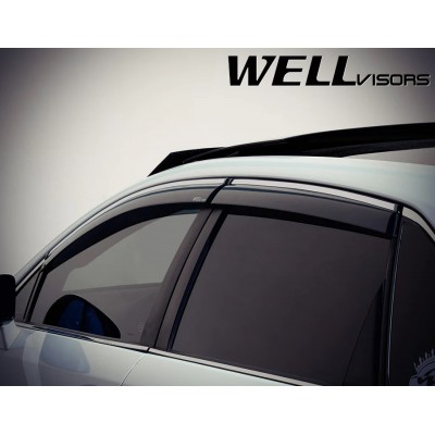 Дефлектори вікон з хром молдингом Toyota Venza 2009-2016 Wellvisors Дефлектори вікон з хром молдингом Toyota Venza 2009-2016 Wellvisors