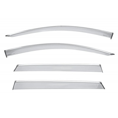 Дефлектори вікон з хром молдингом Audi Q7 2016+ Wellvisors Дефлектори вікон з хром молдингом Audi Q7 2016+ Wellvisors