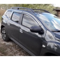 Дефлектори вікон з хром молдингом Renault Duster 2018+ Дефлектори вікон з хром молдингом Renault Duster 2018+
