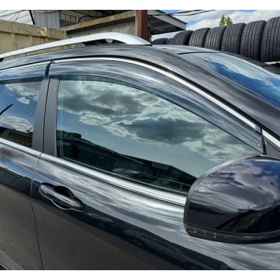 Дефлектори вікон з хром молдингом Jeep Cherokee 2013+ Wellvisors Дефлектори вікон з хром молдингом Jeep Cherokee 2013+ Wellvisors