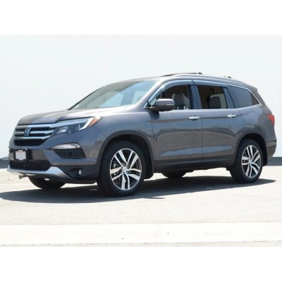 Дефлектори вікон з хром молдингом Honda Pilot 2016+ Wellvisors Дефлектори вікон з хром молдингом Honda Pilot 2016+ Wellvisors