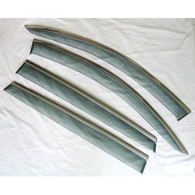 Дефлектори вікон з хром молдингом Audi Q7 2016+ Дефлектори вікон з хром молдингом Audi Q7 2016+