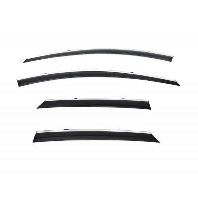 Дефлектори вікон з хром молдингом Toyota bZ4X Wellvisors Дефлектори вікон з хром молдингом Toyota bZ4X Wellvisors