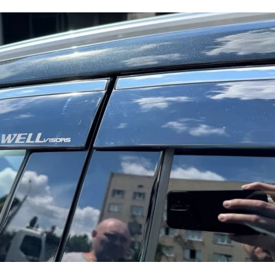 Дефлектори вікон з хром молдингом Lexus NX 2022+ Wellvisors