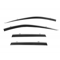 Дефлектори вікон з хром молдингом Nissan X-Trail T33 2021+ Wellvisors Дефлектори вікон з хром молдингом Nissan X-Trail T33 2021+ Wellvisors