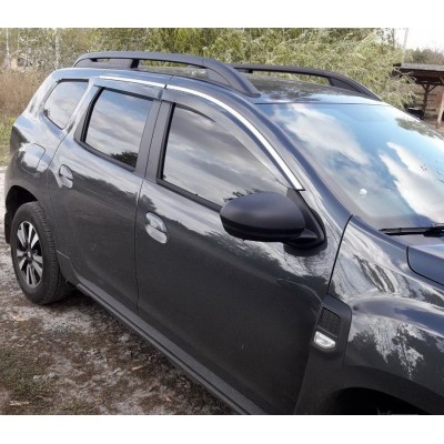 Дефлектори вікон з хром молдингом Renault Duster 2018+ Дефлектори вікон з хром молдингом Renault Duster 2018+