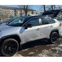 Дефлектори вікон з хром молдингом Toyota Rav4 2019+ Wellvisors Дефлектори вікон з хром молдингом Toyota Rav4 2019+ Wellvisors